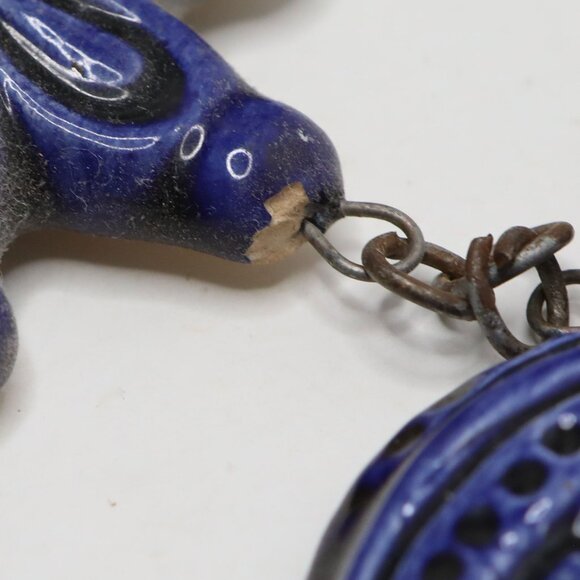 Vintage Scandinavian Ceramic Wall Hanging Art Danish Nordic Art Pottery MCM Blue - Picture 5 of 13